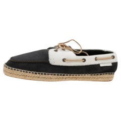 Giorgio Armani Schwarz/Weiß Nubuck Leder Espadrille Boot Schuhe Größe 43