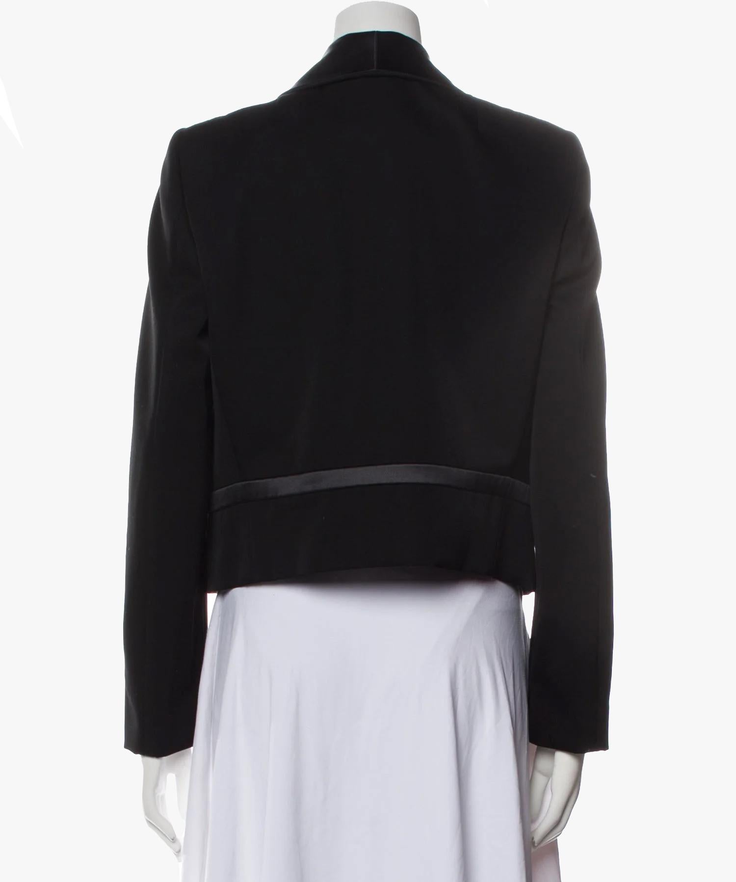 Black Giorgio Armani black wool blazer with atlas lapels For Sale