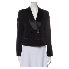 Giorgio Armani black wool blazer with atlas lapels
