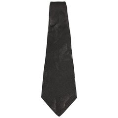GIORGIO ARMANI Black Wool Blend Abstract Floral Print Tie