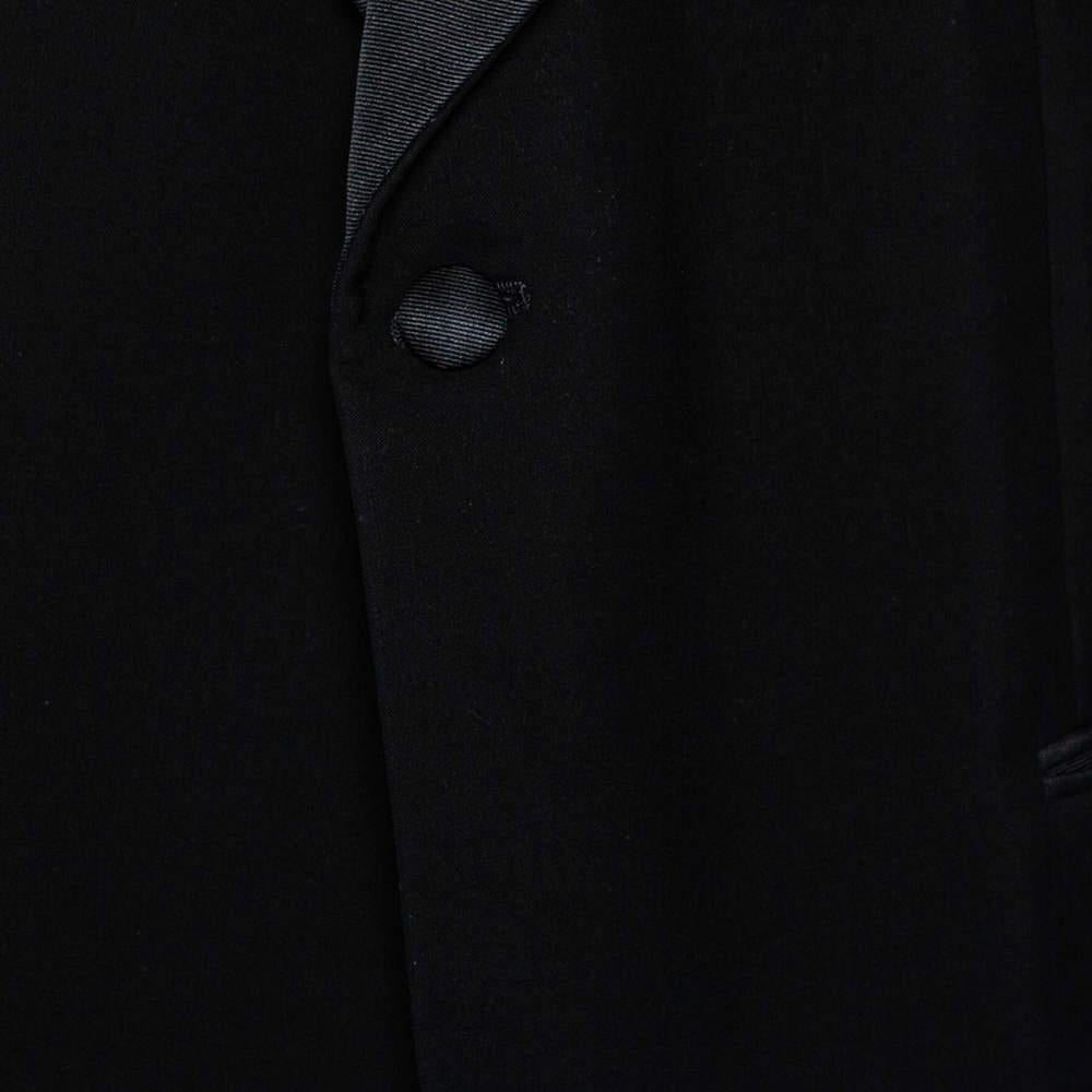 Men's Giorgio Armani Black Wool Button Front Blazer 5XL For Sale