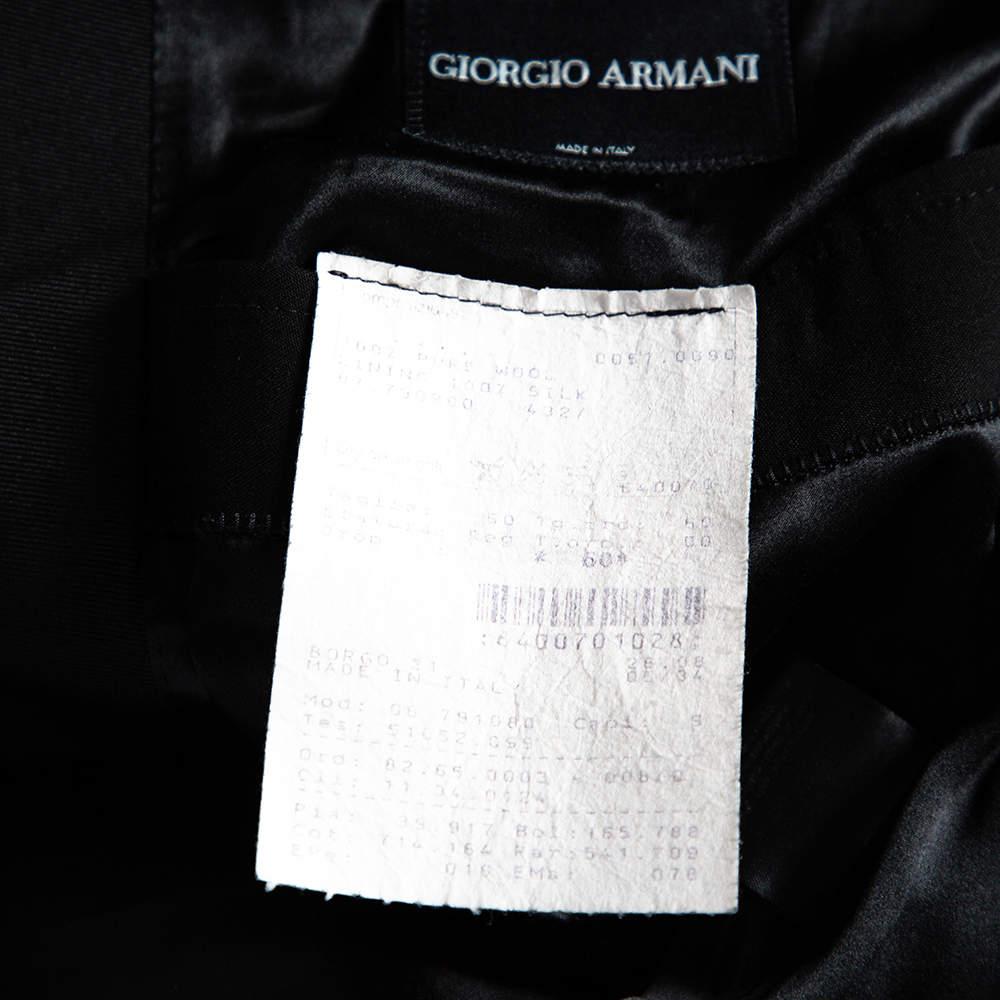Giorgio Armani Black Wool Button Front Blazer 5XL For Sale 1