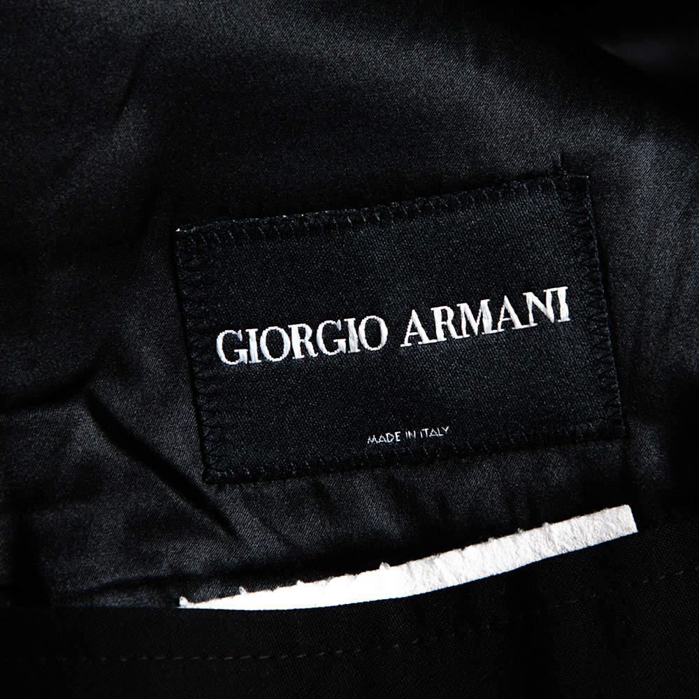 Giorgio Armani Black Wool Button Front Blazer 5XL For Sale 2