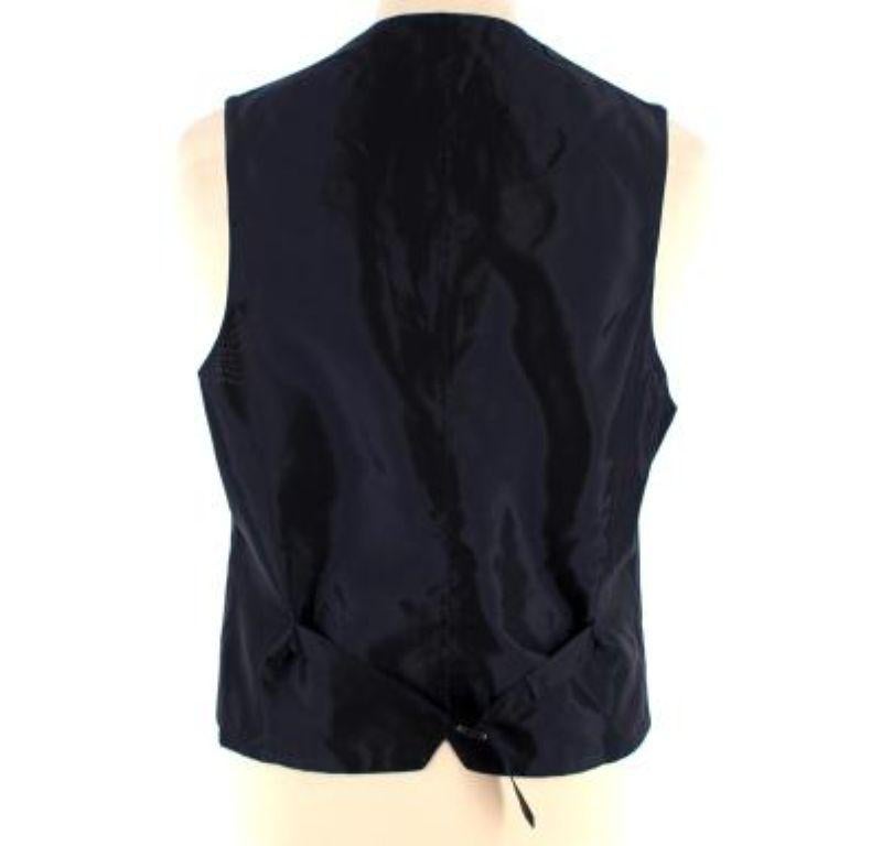 Giorgio Armani Black Wool Button Up Waistcoat In Good Condition For Sale In London, GB
