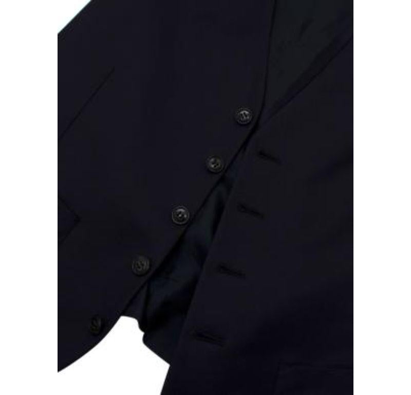 Men's Giorgio Armani Black Wool Button Up Waistcoat For Sale