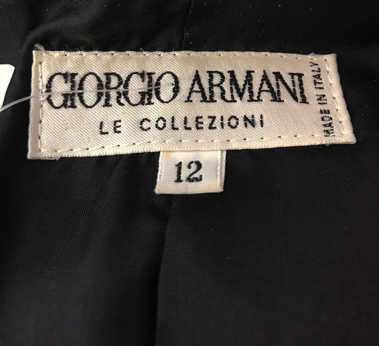 Giorgio Armani Black Wool Coat For Sale 6