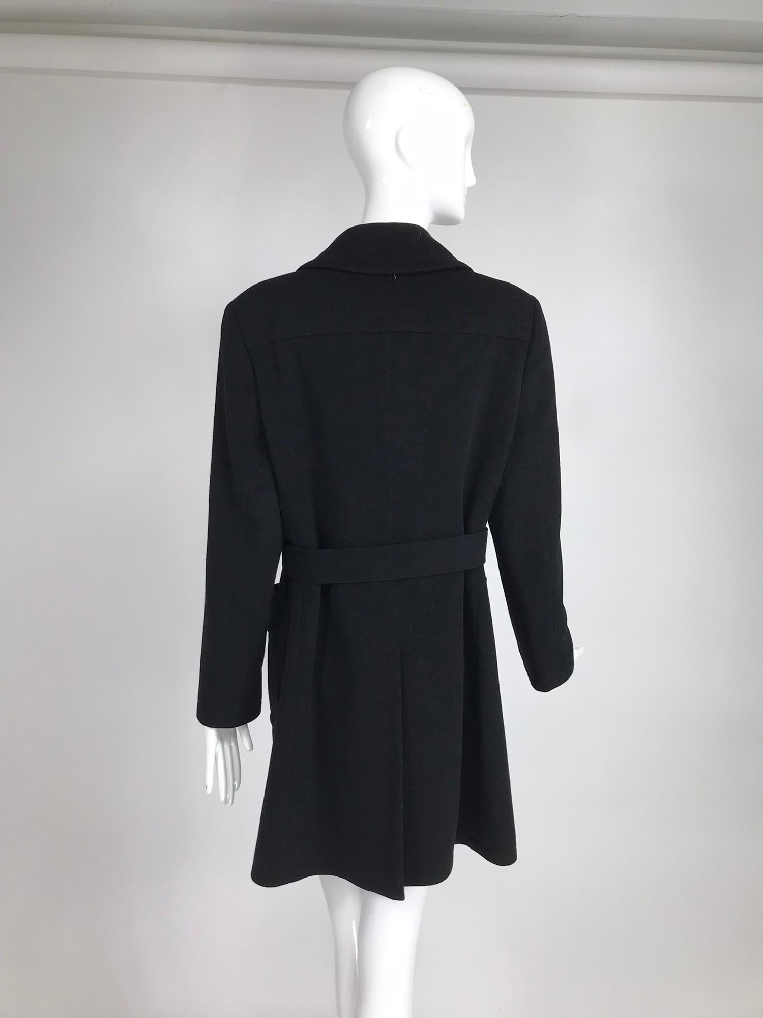 Women's Giorgio Armani Black Wool Coat For Sale
