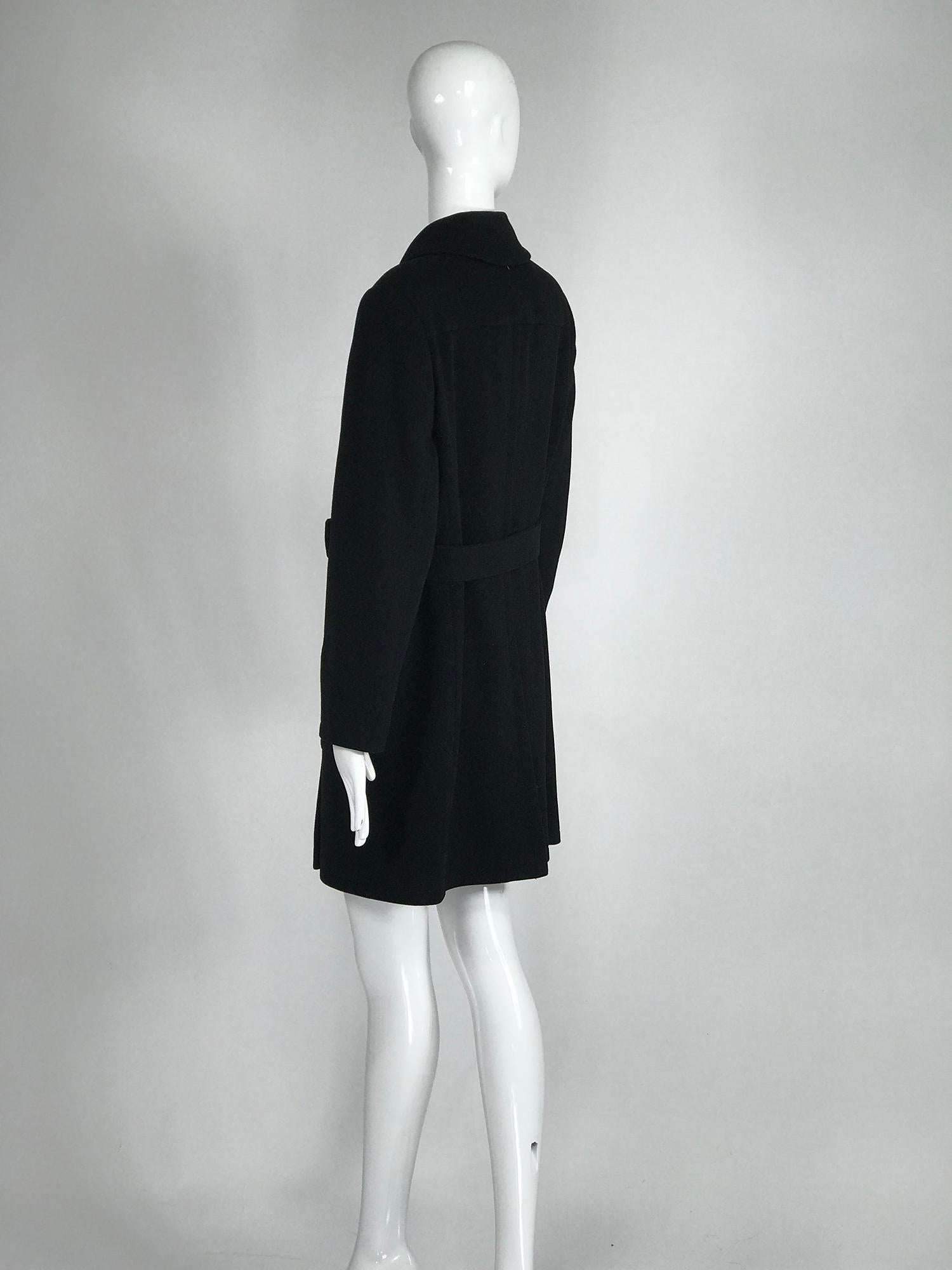 Giorgio Armani Black Wool Coat For Sale 1