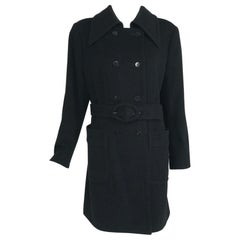 Cappotto in lana nera Giorgio Armani