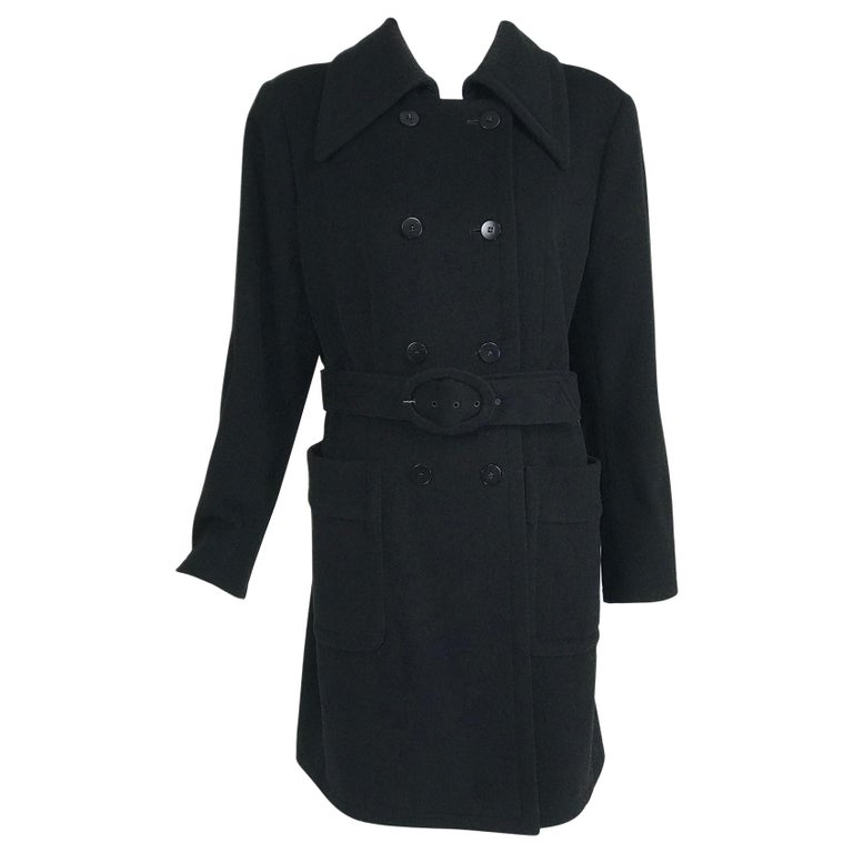 Giorgio Armani Black Wool Coat For Sale at 1stDibs