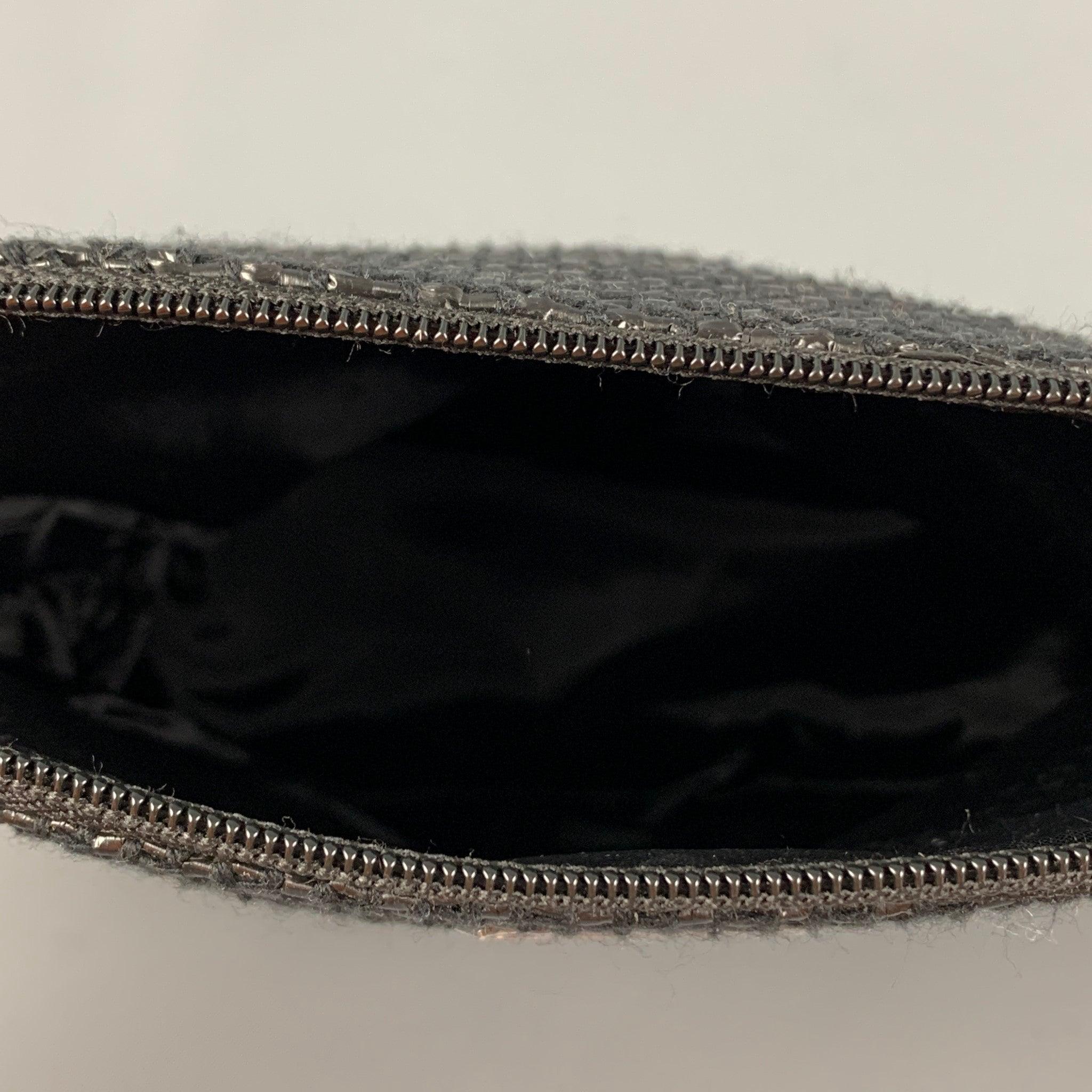 Women's GIORGIO ARMANI Black Woven Faux Patent Leather Make-up Bag For Sale