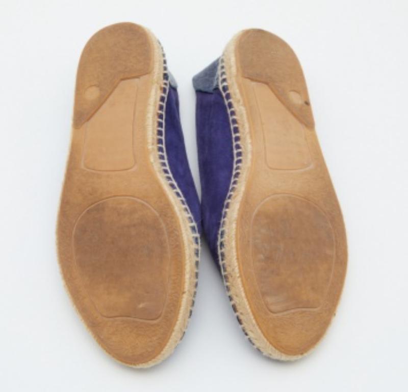 Giorgio Armani Alpargatas de ante y piel de cocodrilo azul talla 38 en venta 2