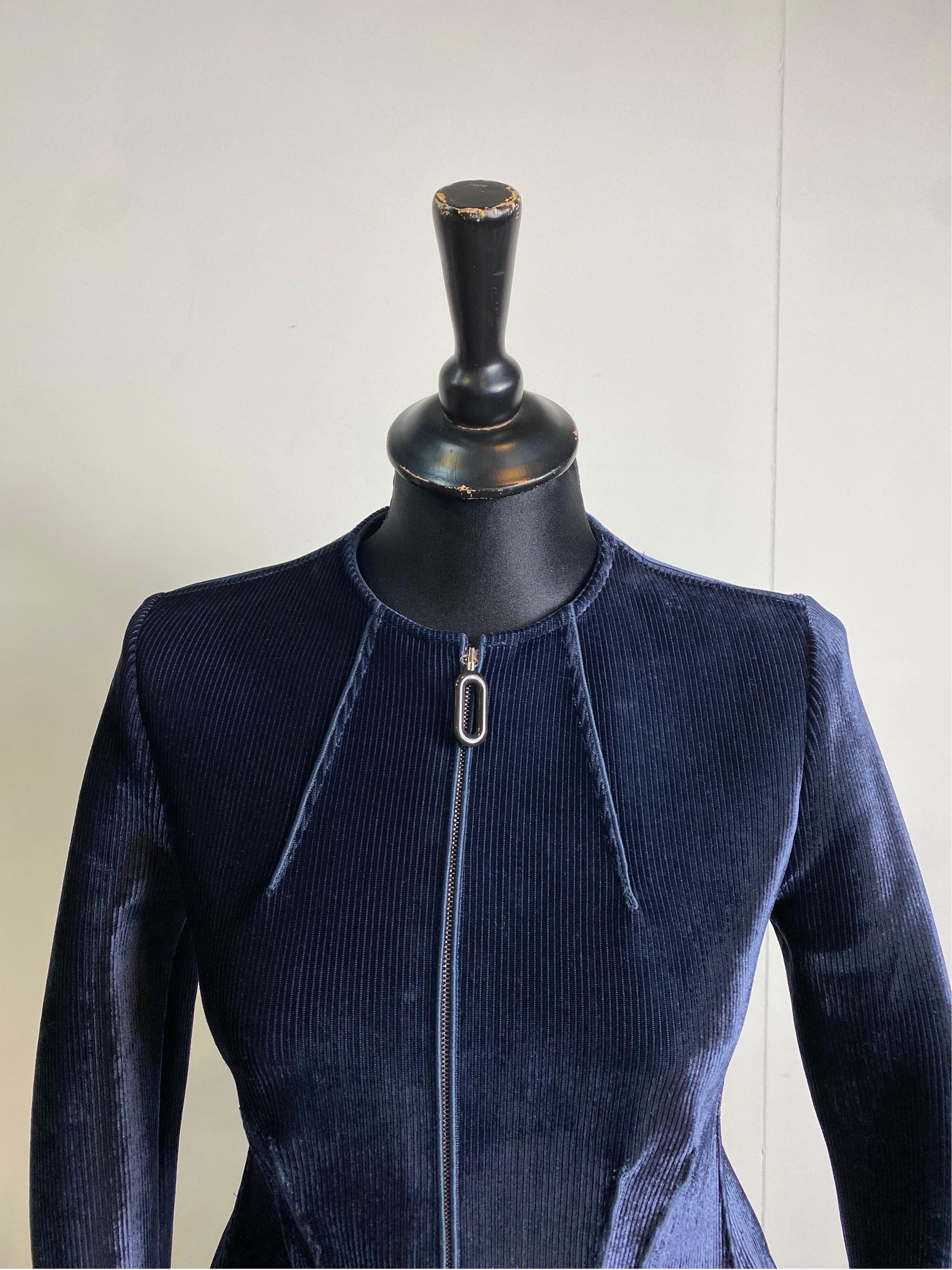 Black Giorgio Armani Blue Elegant Jacket For Sale