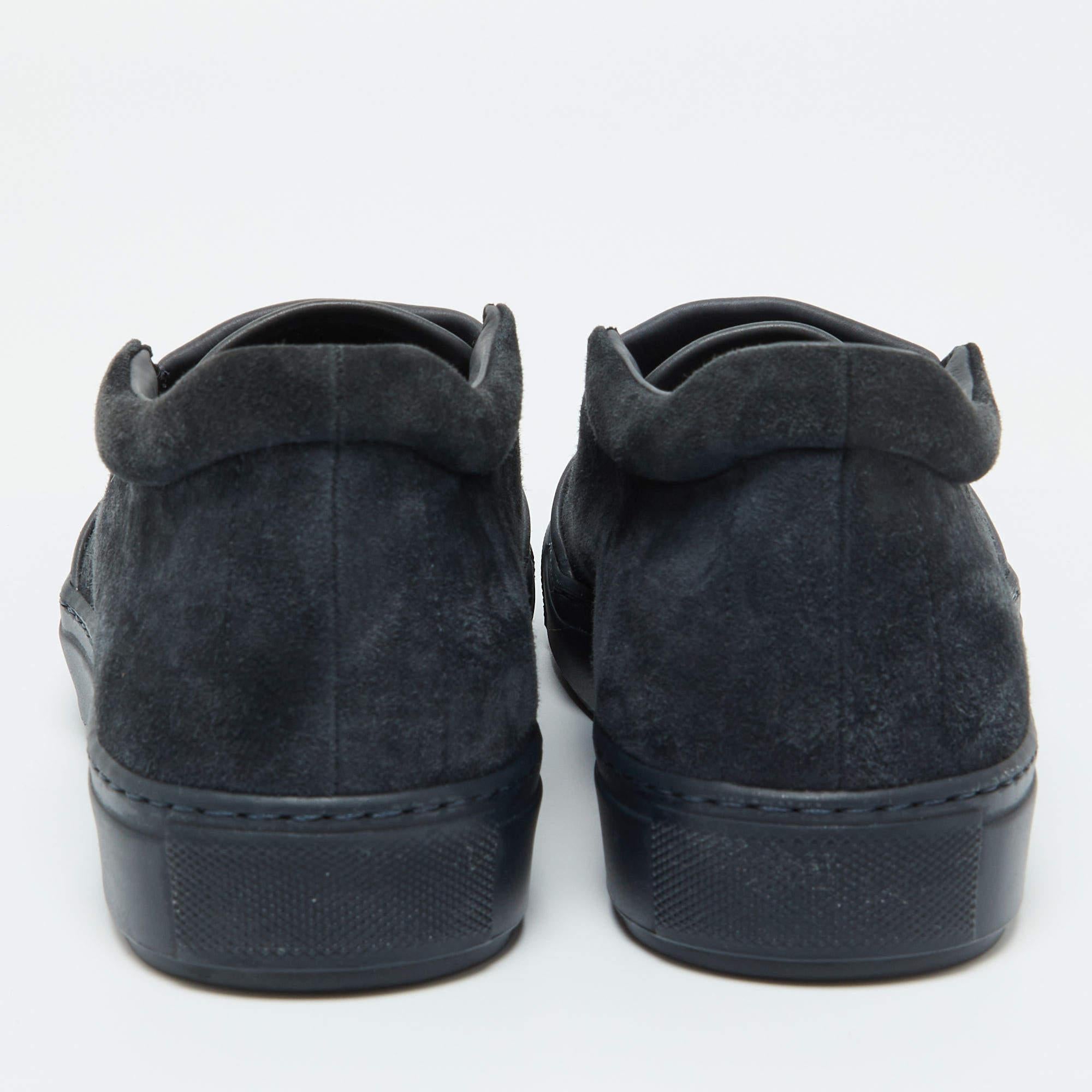 Baskets Giorgio Armani bleu/gris en daim et cuir, taille 39 Pour hommes en vente