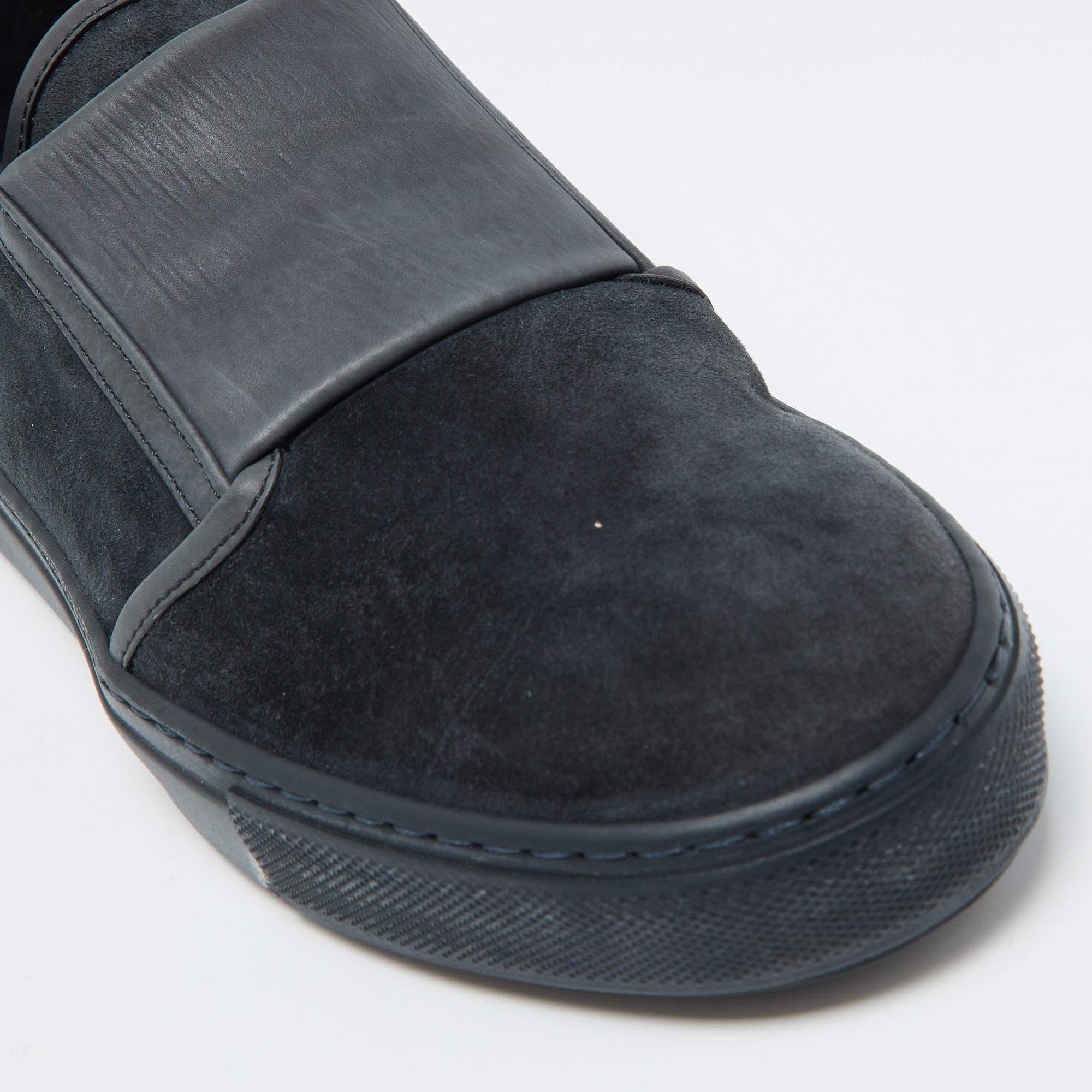 Baskets Giorgio Armani bleu/gris en daim et cuir, taille 39 en vente 2