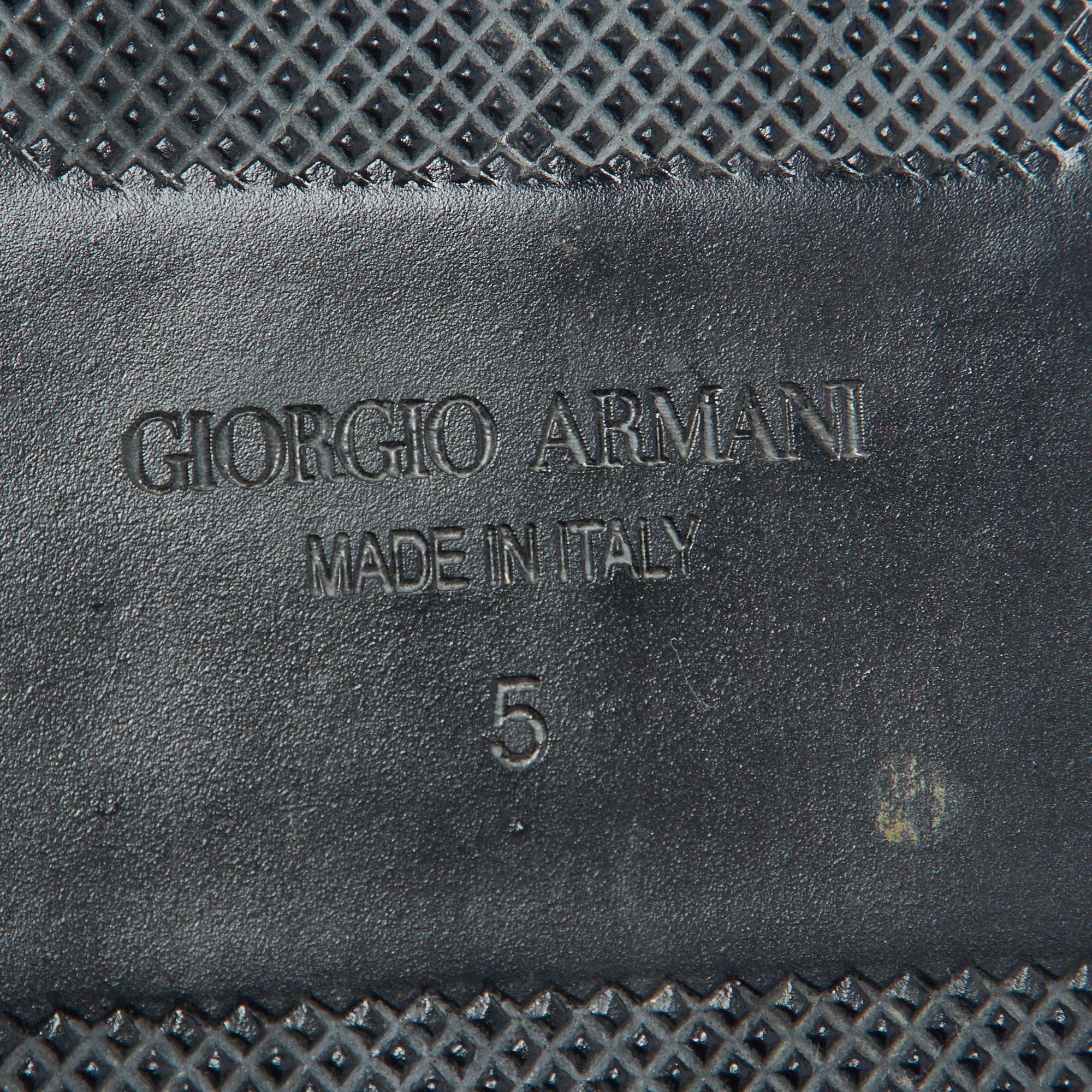 Baskets Giorgio Armani bleu/gris en daim et cuir, taille 39 en vente 3