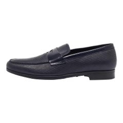 Giorgio Armani Blue Leather Loafers Size 39