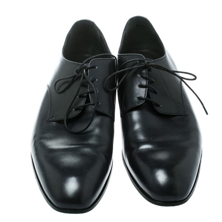 Giorgio Armani Blue Leather Oxford Shoes Size 40 at 1stDibs