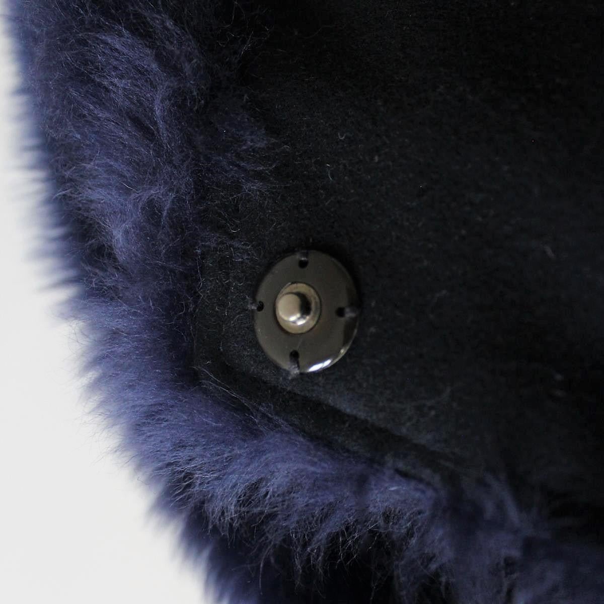 Giorgio Armani Blue Reversed Mutton Fur In Excellent Condition For Sale In Gazzaniga (BG), IT