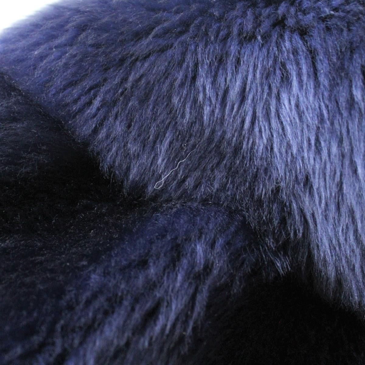 Giorgio Armani Blue Reversed Mutton Fur For Sale 2