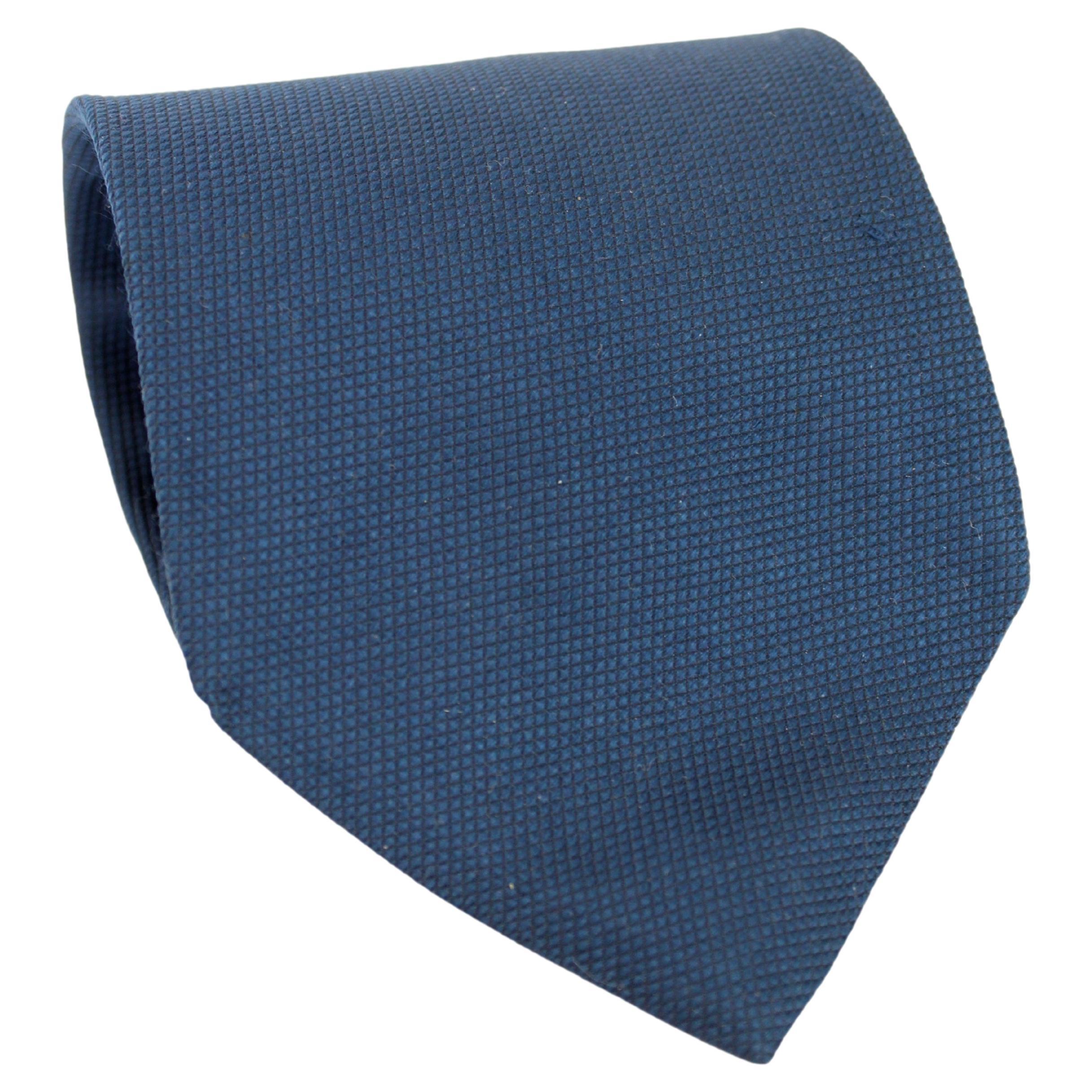 Cravate classique en soie bleue Giorgio Armani en vente