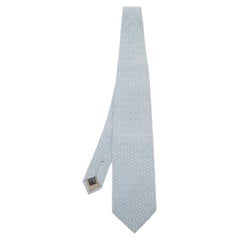 Giorgio Armani - Cravate en jacquard de soie à motifs carrés - Bleu