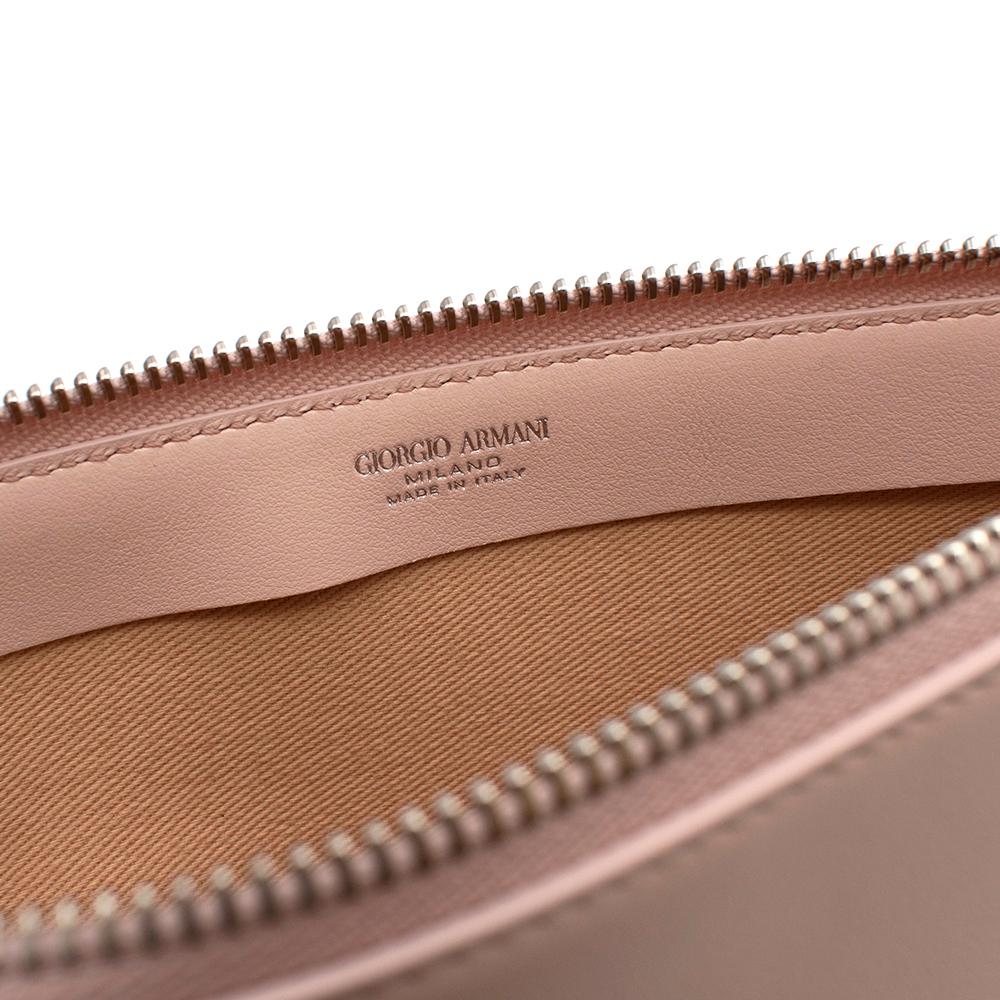 Giorgio Armani Blush Leather Zip Pouch For Sale 2