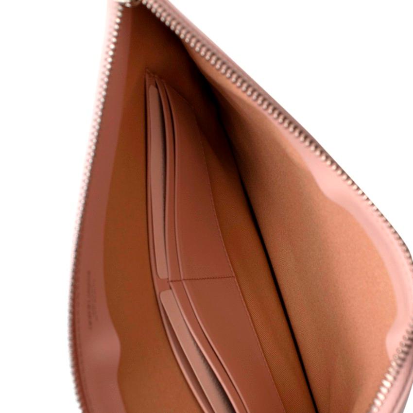 Giorgio Armani Blush Leather Zip Pouch For Sale 1