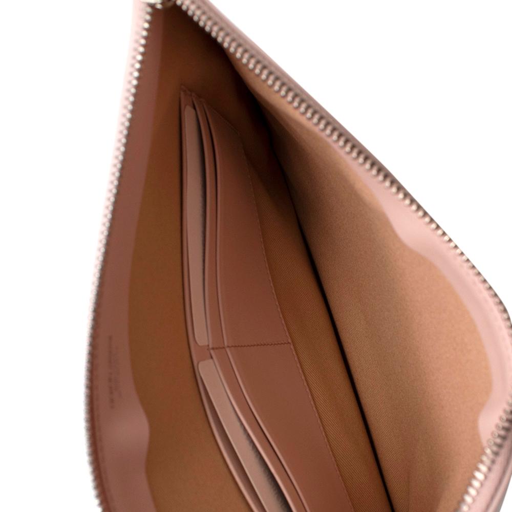 Giorgio Armani Blush Leather Zip Pouch For Sale 4