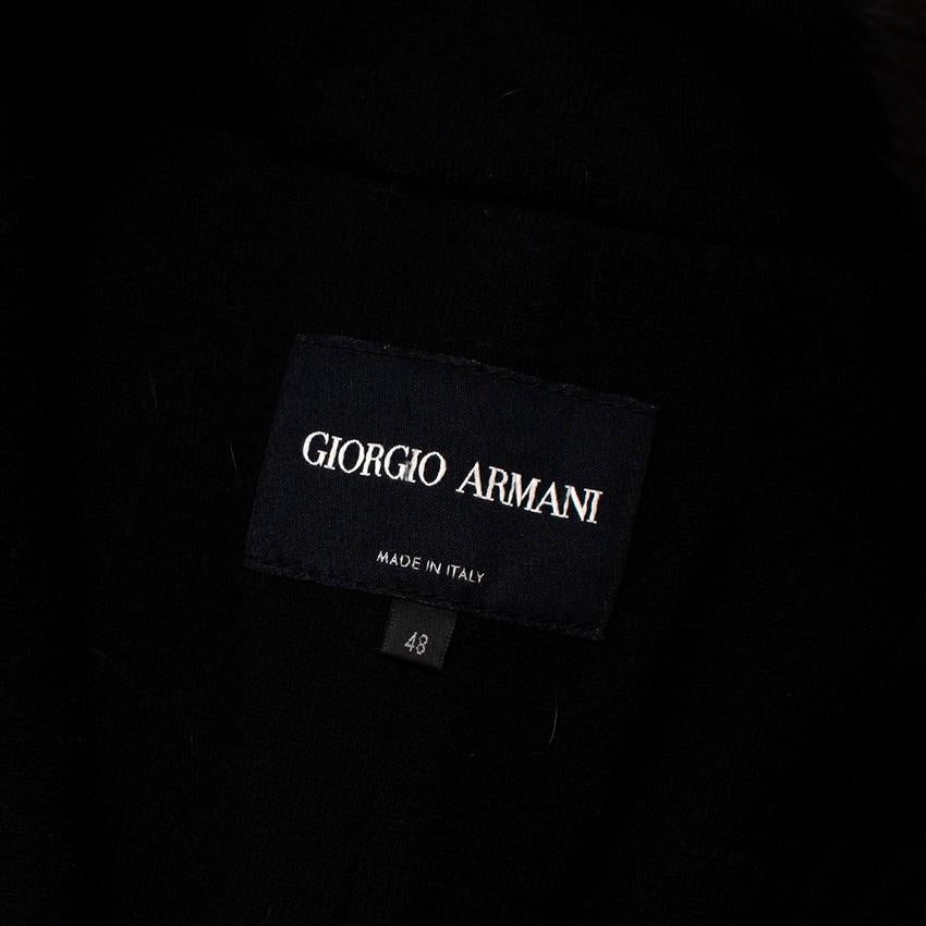 Giorgio Armani Brown-Black Shearling Fur Cropped Jacket - XL For Sale 1