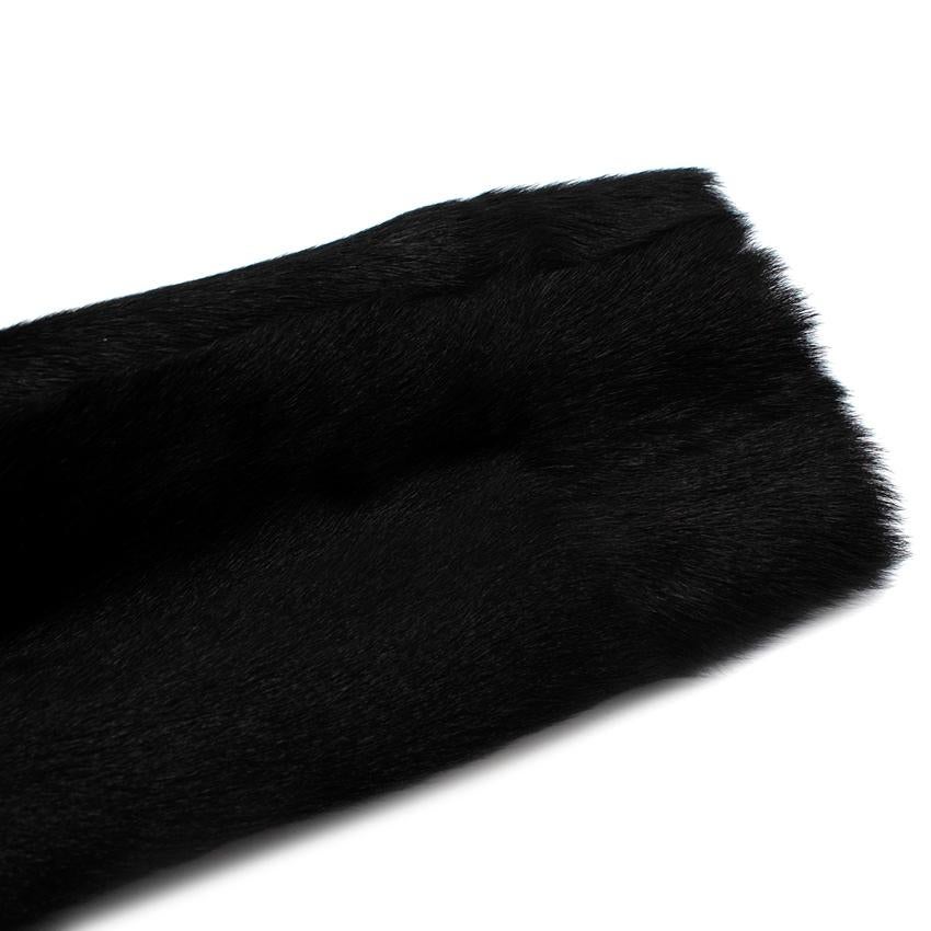 Giorgio Armani Brown-Black Shearling Fur Cropped Jacket - XL For Sale 3