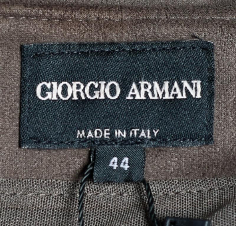 Giorgio Armani - Pantaloni dritti in maglia marrone Coates - M. I. In condizioni buone in vendita a Dubai, Al Qouz 2