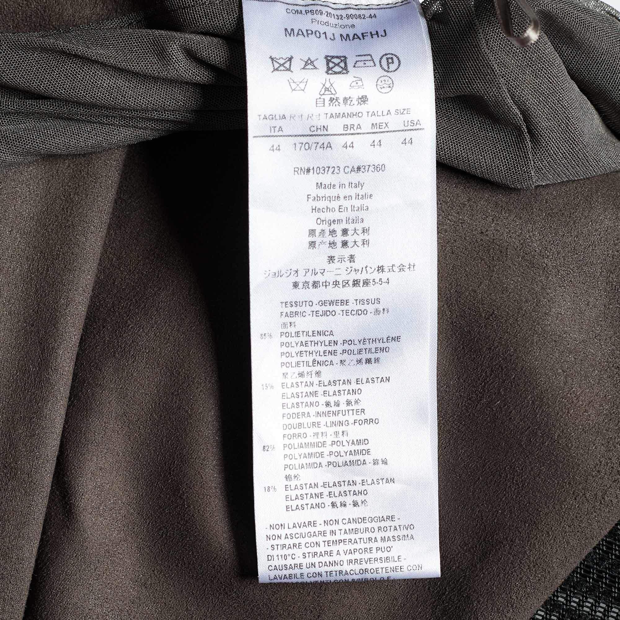 Women's Giorgio Armani Brown Coated Knit Straight Fit Trousers M