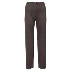 Giorgio Armani Brown Coated Knit Straight Fit Trousers M