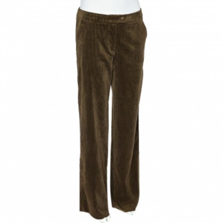 Giorgio Armani Brown Corduroy Wide Leg Pants M (Schwarz)