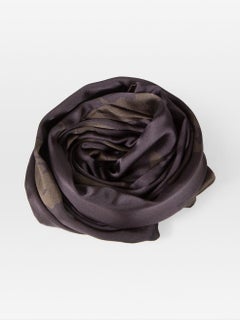 Giorgio Armani Brown Floral Print Silk Scarf