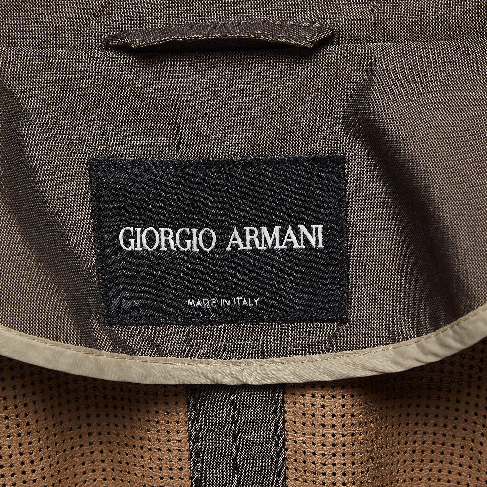 Giorgio Armani Giacca marrone in misto seta XXXL In condizioni buone in vendita a Dubai, Al Qouz 2