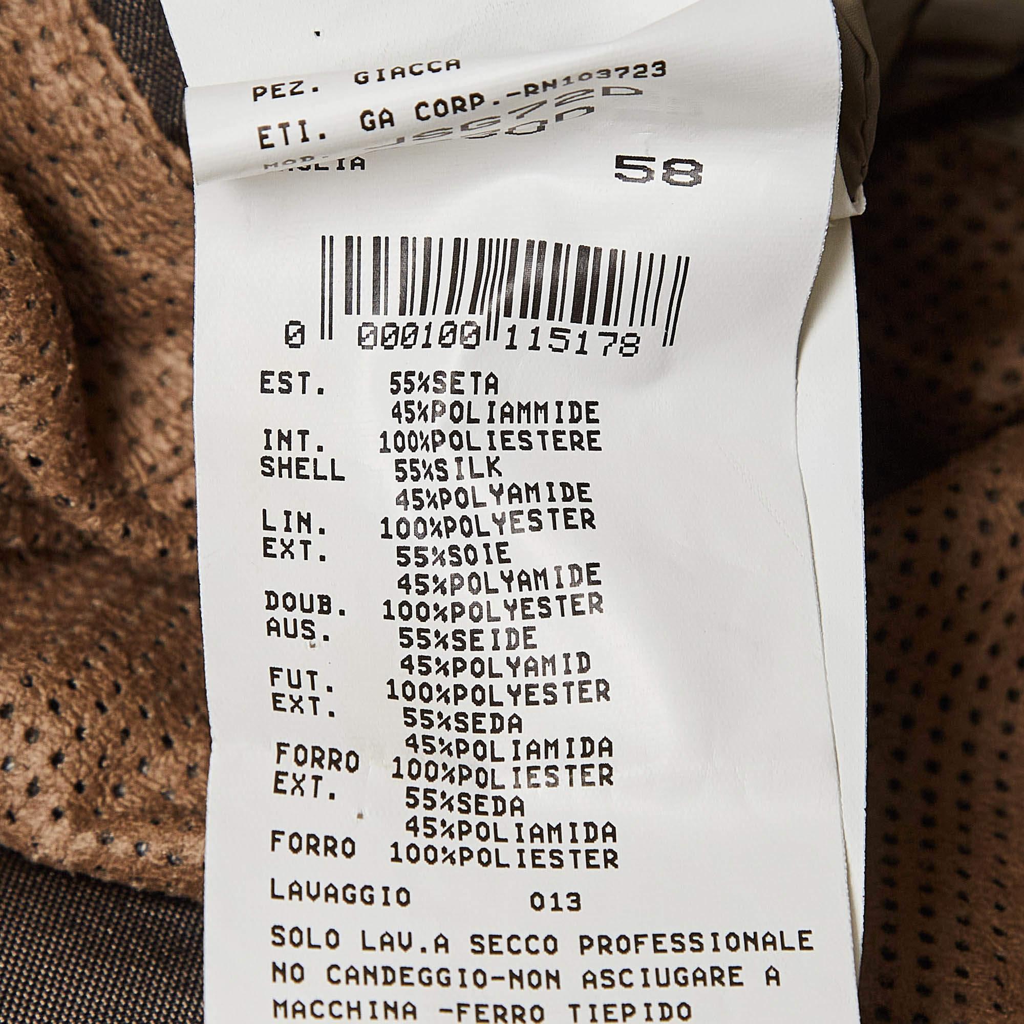 Uomo Giorgio Armani Giacca marrone in misto seta XXXL in vendita