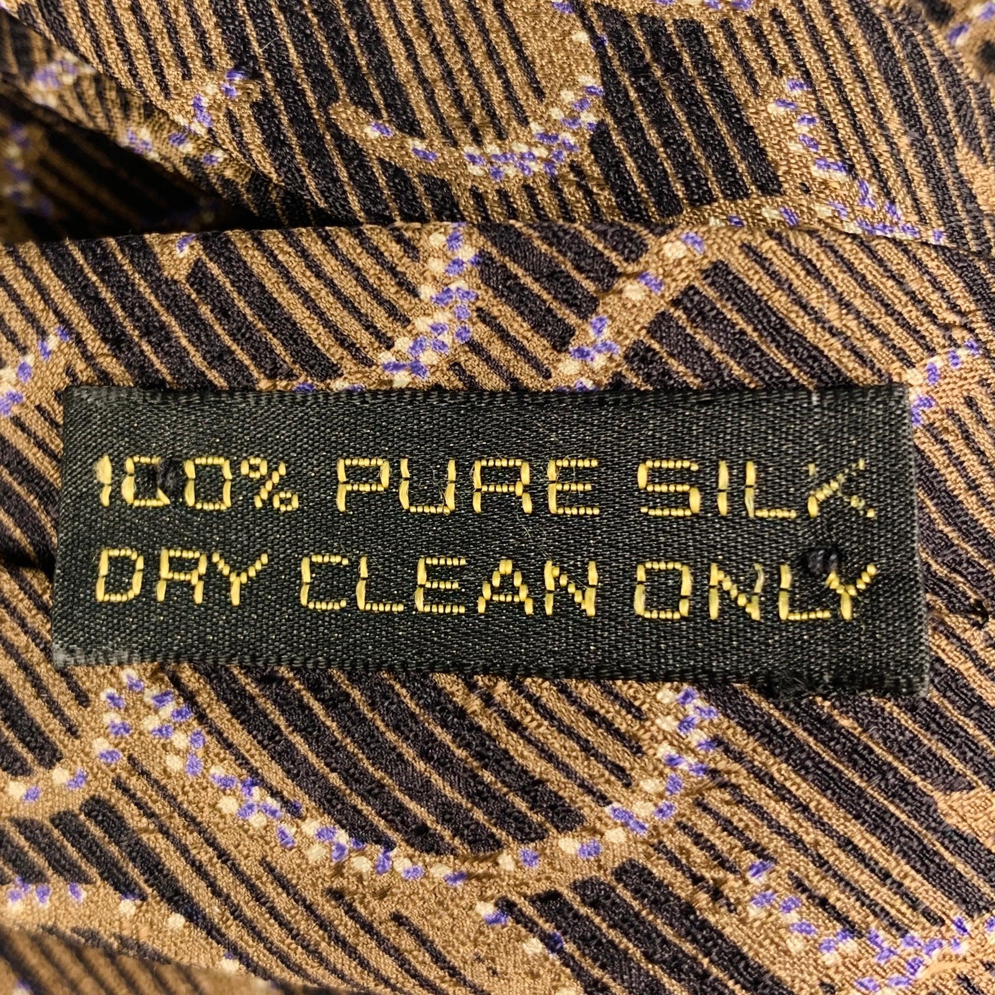 Men's GIORGIO ARMANI Brown Swirls Silk Tie