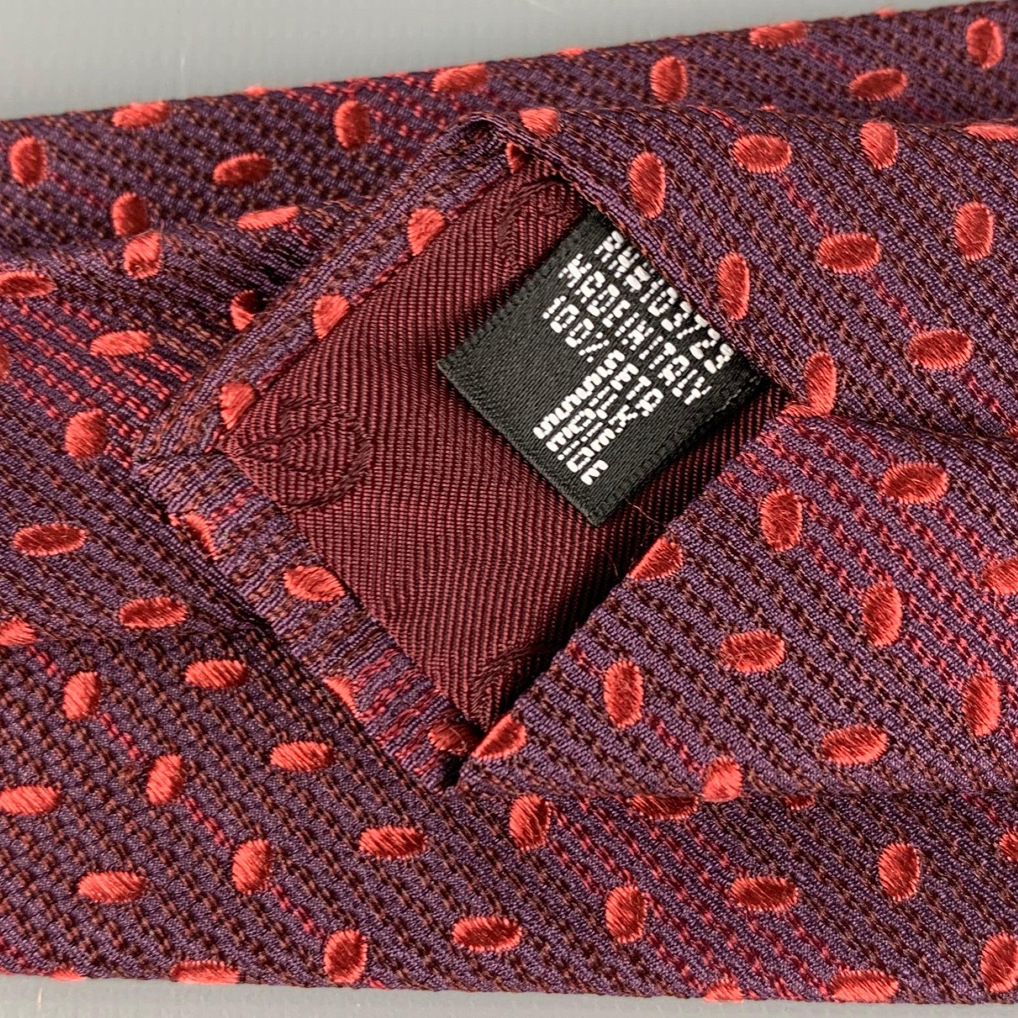 GIORGIO ARMANI Burgundy Red Dots Silk Tie For Sale 1