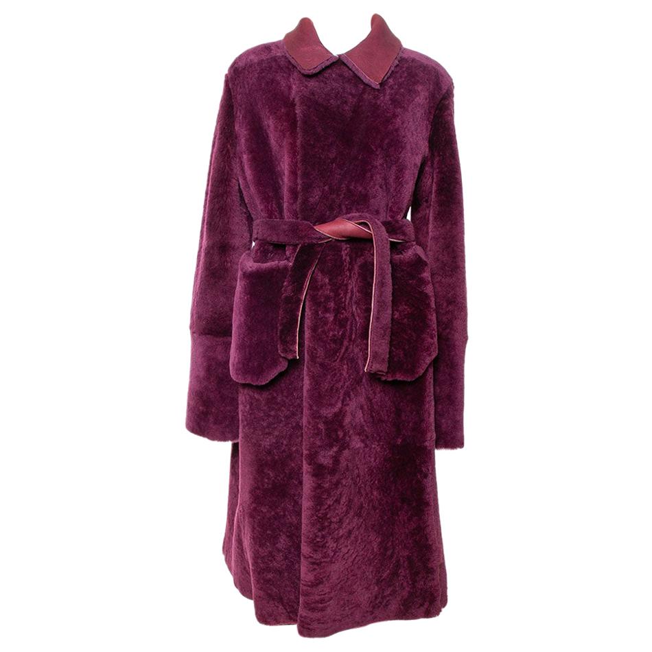 Burgundy sheepskin clearance coat