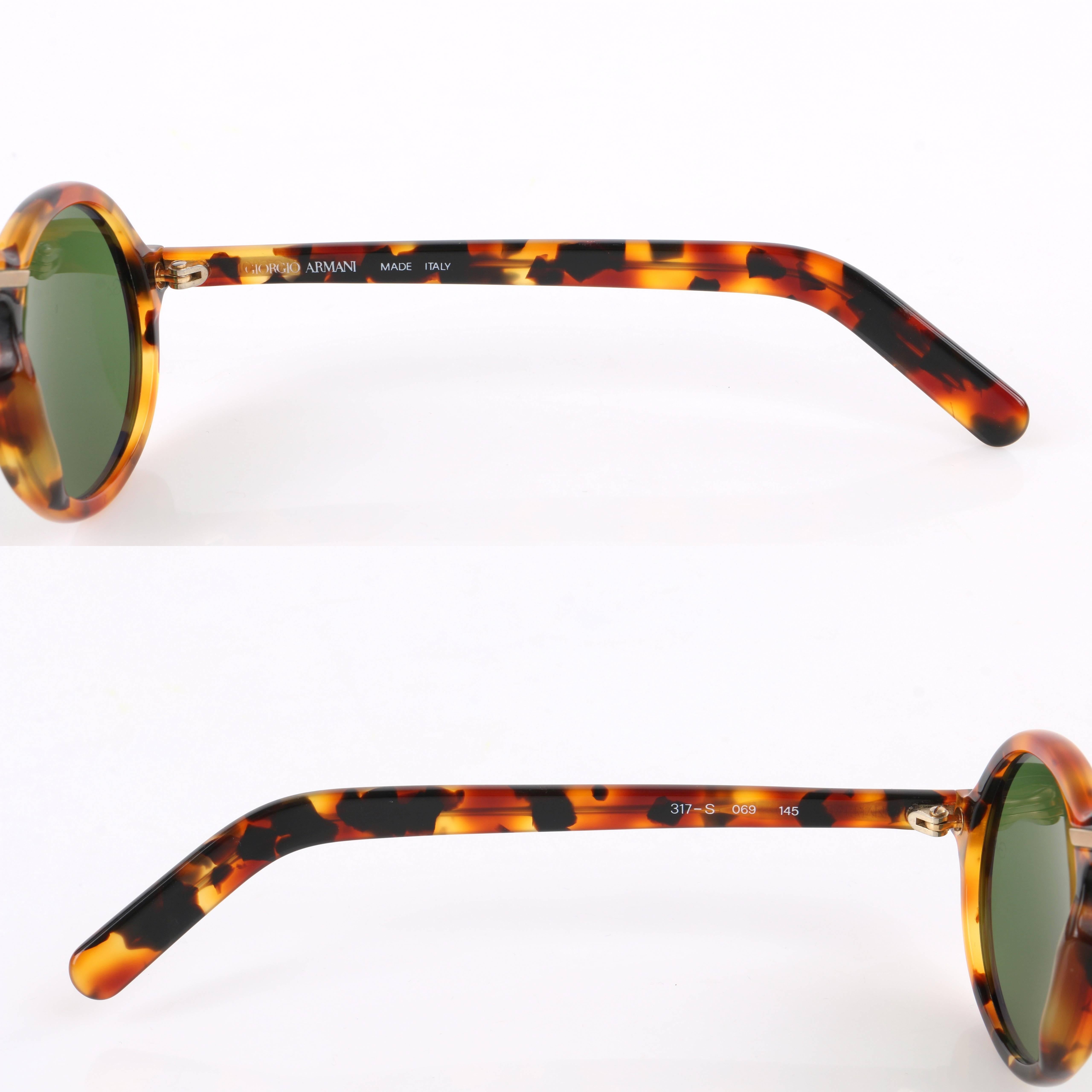 Brown GIORGIO ARMANI c.1990's Round Tortoiseshell Frame Sunglasses 617-S 069 RARE