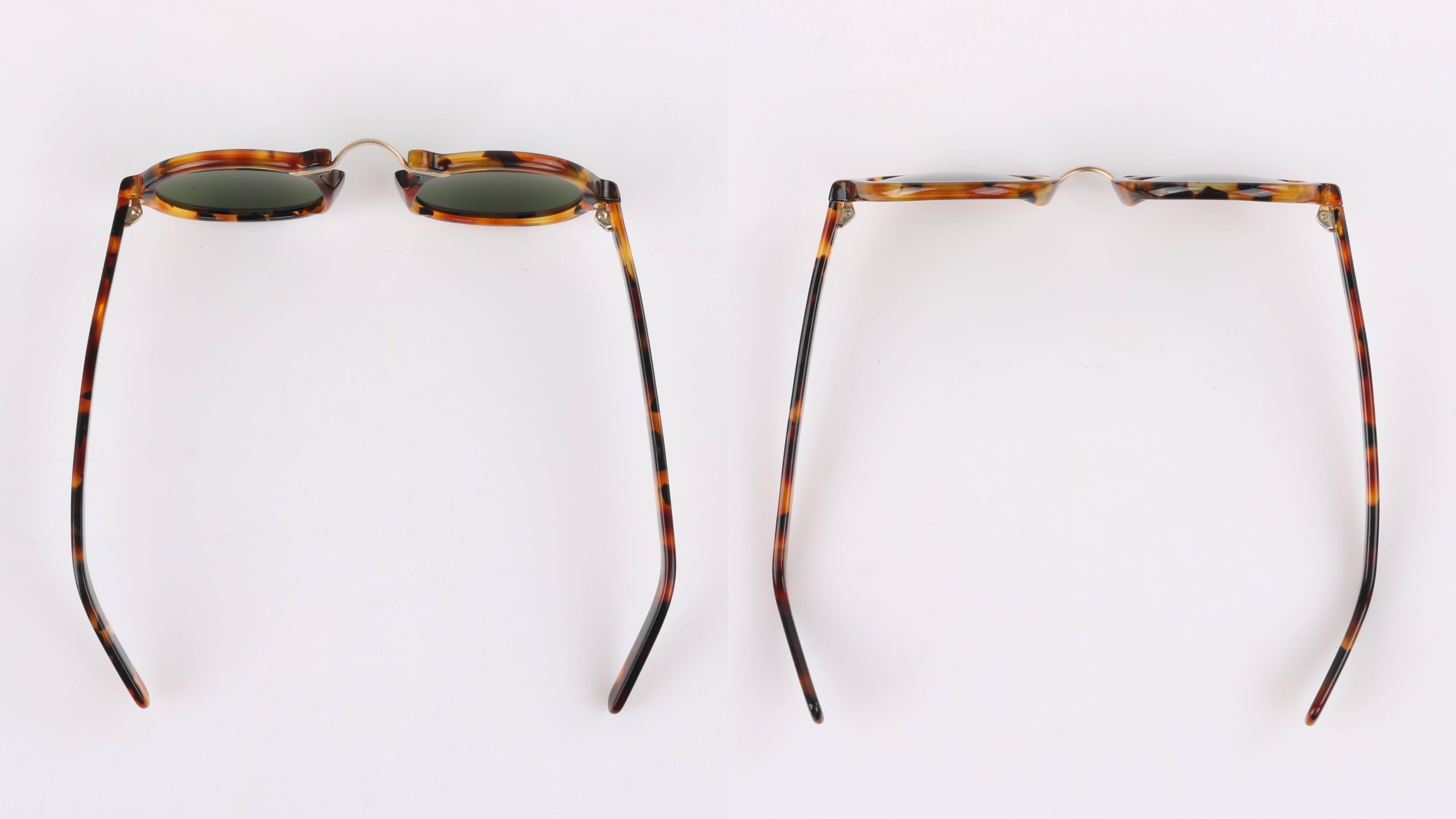 GIORGIO ARMANI c.1990's Round Tortoiseshell Frame Sunglasses 617-S 069 RARE In Excellent Condition In Thiensville, WI