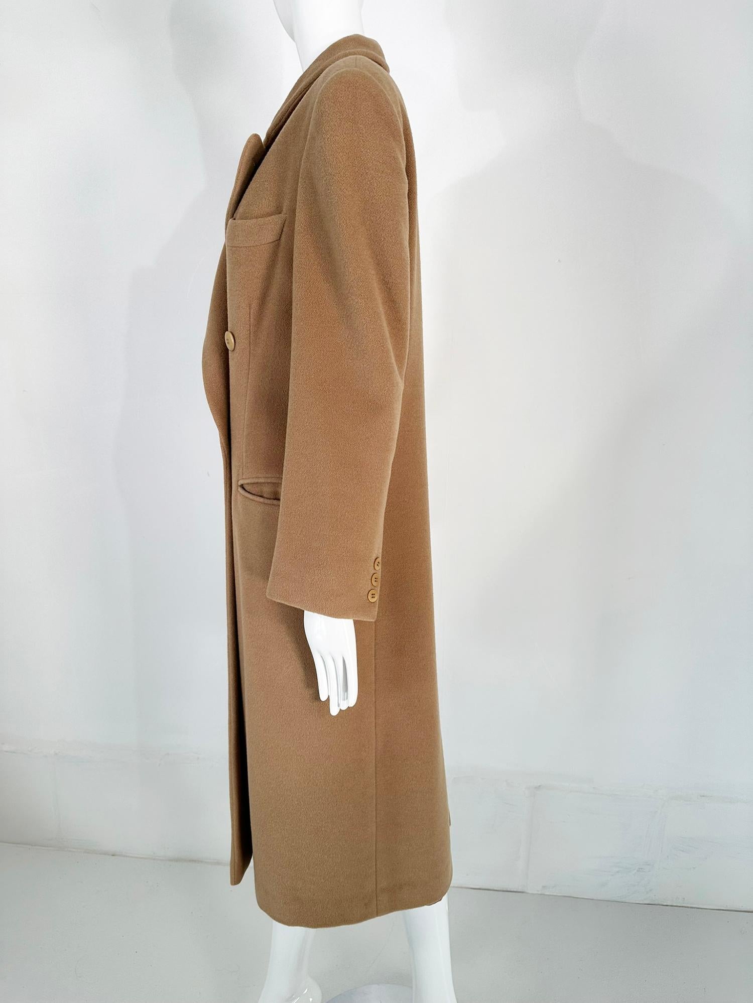 Giorgio Armani Camel Hair Classic Double Breasted Coat 1990s 1