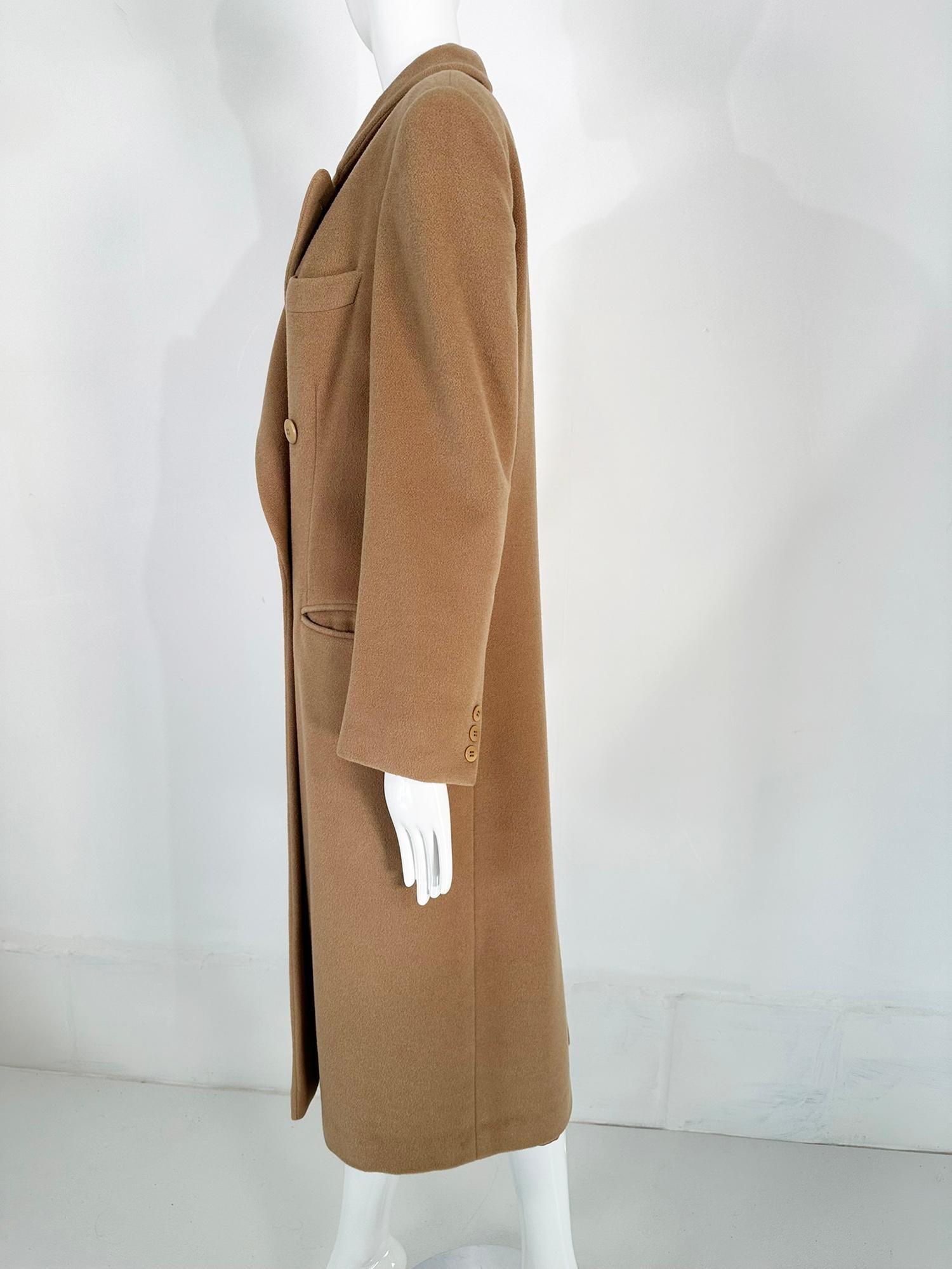 Giorgio Armani Camel Hair Classic Double Breasted Coat 1990s For Sale 1