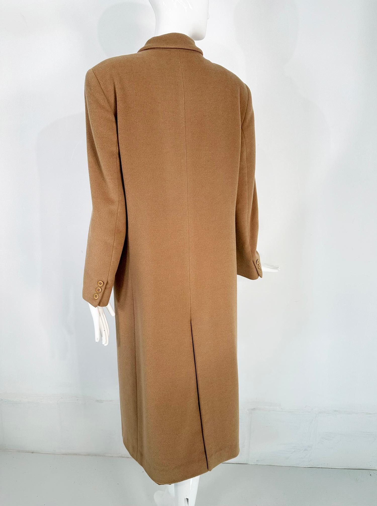 Giorgio Armani Camel Hair Classic Double Breasted Coat 1990s For Sale 3