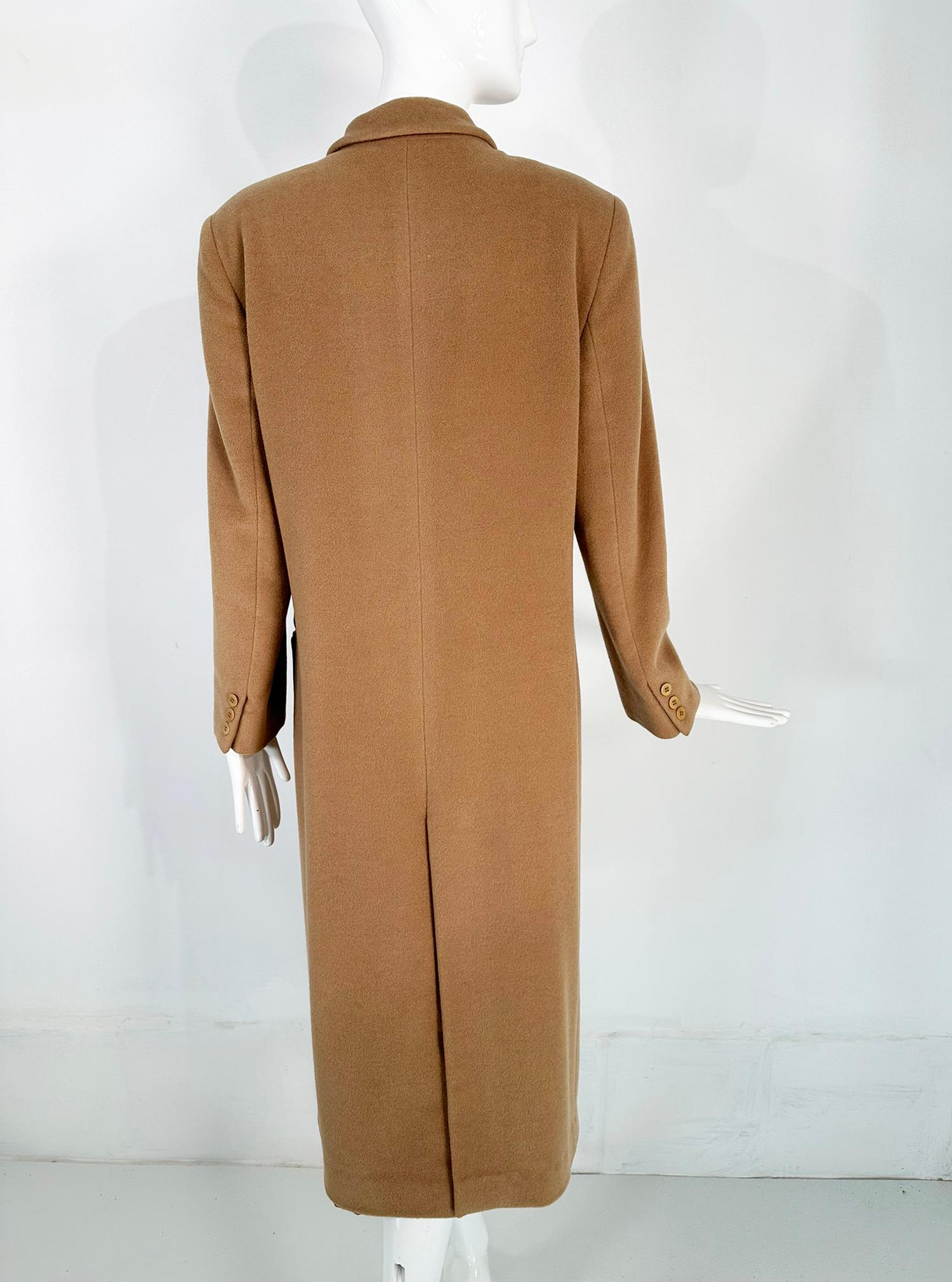 Giorgio Armani Camel Hair Classic Double Breasted Coat 1990s For Sale 4