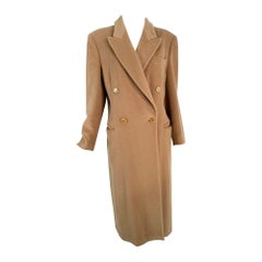 Giorgio Armani Camel Hair Classic Double Breasted Coat 1990s