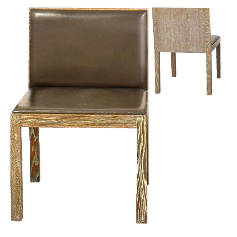 Armani Casa Cerused Oak Dining Table and Chairs Set for Four