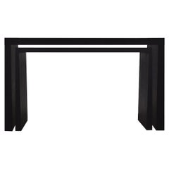 Giorgio Armani Casa Ebonized Cerused Nesting “Paris” Console Table Set of 2